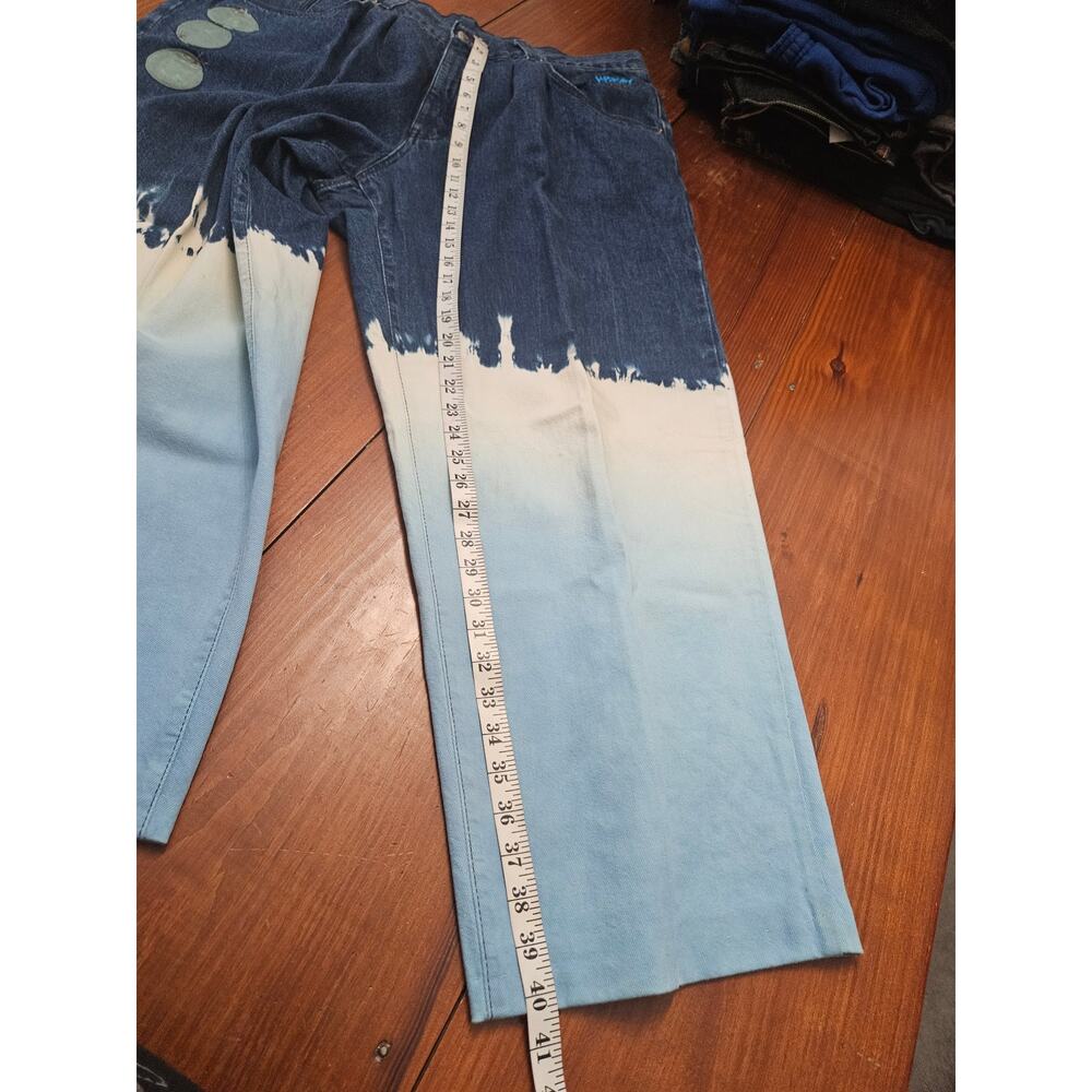 History Iceberg IT 42 US 37 Ombre Dip Dye Wide Leg Jeans Mens Made In Italy - Picture 6 of 14